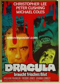 c391 COUNT DRACULA & HIS VAMPIRE BRIDE German movie poster '74 Lee