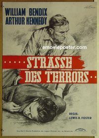c392 CRASHOUT German movie poster '54 William Bendix, Arthur Kennedy