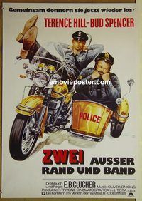 c393 CRIME BUSTERS German movie poster '76 Terence Hill, Casaro art!