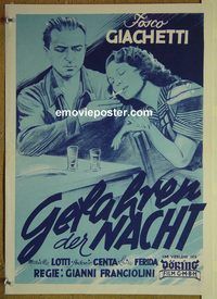 c375 FARI NELLA NEBBIA German 12x17 movie poster R60s Giachetti, Italian!