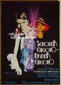 c405 JUST A GIGOLO German movie poster '81 David Bowie, Kim Novak