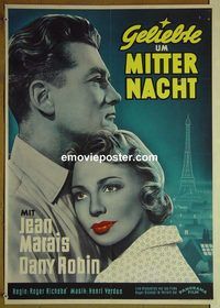 c407 LOVERS OF MIDNIGHT German movie poster '53 Jean Marais, Robin