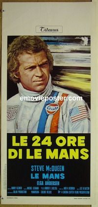 c342 LE MANS Italian locandina movie poster '71 McQueen, car racing!