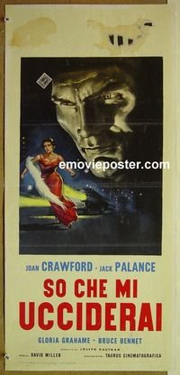 c346 SUDDEN FEAR Italian locandina movie poster R61 Joan Crawford, Jack Palance