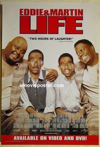 c091 LIFE video one-sheet movie poster '99 Eddie Murphy, Martin Lawrence