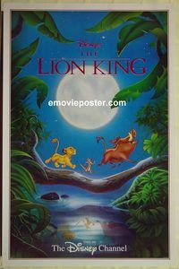 c092 LION KING tv poster R1996 classic Disney cartoon set in Africa, Timon & Pumbaa!