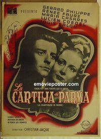 c290 CHARTERHOUSE OF PARMA Mexican movie poster '48 Gerard Philipe