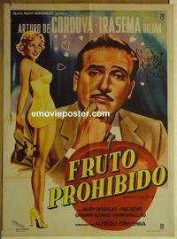 c293 FORBIDDEN FRUIT Mexican movie poster '53 Caballero artwork!