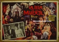 c314 ISLAND OF THE DOOMED Mexican half-sheet movie poster '66 vampire tree!