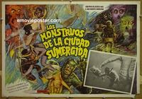 c317 MONSTERS OF THE SUBMERGED CITY Mexican 17x24 Mexican LC '70s Creature!
