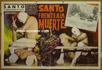 c318 SANTO FACES DEATH Mexican half-sheet movie poster '69 Mexican movie poster wrestler!