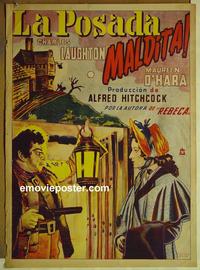 c295 JAMAICA INN Mexican movie poster '39 Alfred Hitchcock, Laughton