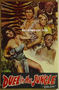 c221 DUEL IN THE JUNGLE Pakistani movie poster '54 Andrews, Crain