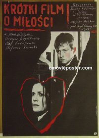 c231 SHORT FILM ABOUT LOVE Polish movie poster '88 A. Pagowski art!
