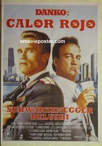 c272 RED HEAT Spanish movie poster '88 Schwarzenegger, Belushi