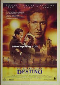 c281 TIME OF DESTINY Spanish movie poster '88 William Hurt, Hutton