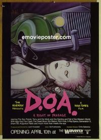 c061 DOA rare advance special movie poster '80 Sex Pistols