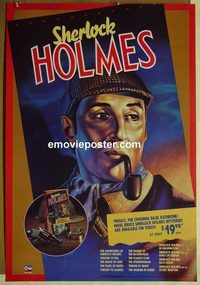 c094 SHERLOCK HOLMES video one-sheet movie poster '88 great Rathbone art!