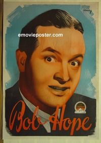 c234 BOB HOPE Swedish movie poster '40s great Rohman portrait!