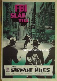 c237 FBI STORY Swedish movie poster '59 James Stewart, Aberg art!