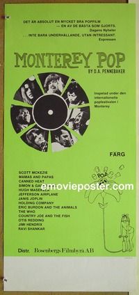 c247 MONTEREY POP Swedish movie poster '69 Ungerer art, rock & roll!
