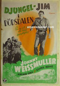 c241 JUNGLE JIM Swedish movie poster '48 Johnny Weissmuller