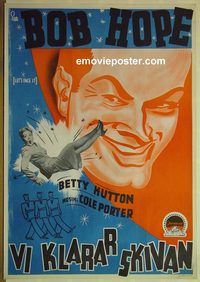 c243 LET'S FACE IT Swedish movie poster '43 Bob Hope, Aberg artwork!