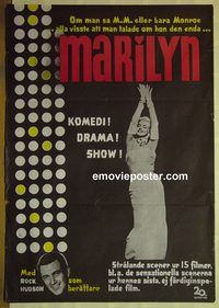c245 MARILYN Swedish movie poster '63 Monroe biography, Aberg artwork!