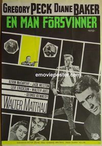 c246 MIRAGE Swedish movie poster '65 Gregory Peck, Diane Baker