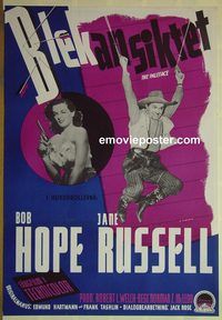 c249 PALEFACE Swedish movie poster '48 Bob Hope, Jane Russell