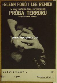 d274 EXPERIMENT IN TERROR Czechoslavakian movie poster '62 Glenn Ford