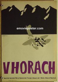 d281 MOUNTAIN Czechoslavakian movie poster '56 Spencer Tracy, Macek art!
