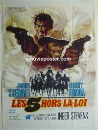 d247 FIRECREEK French one-panel movie poster '68 James Stewart, Fonda