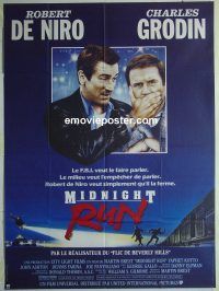 d254 MIDNIGHT RUN French one-panel movie poster '88 De Niro, Grodin
