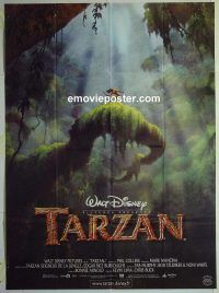 d263 TARZAN French one-panel movie poster '99 cool Disney jungle image!