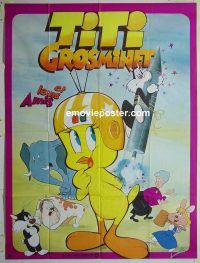 d266 TWEETY & SYLVESTER FESTIVAL French one-panel movie poster '70s animated!