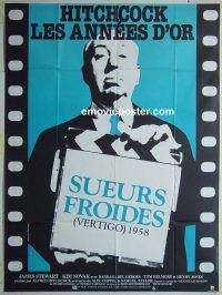 d268 VERTIGO French one-panel movie poster R83 Alfred Hitchcock!