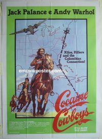 d362 COCAINE COWBOYS Italian one-panel movie poster '79 Jack Palance, Warhol