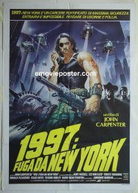 d372 ESCAPE FROM NEW YORK Italian one-panel movie poster '81 Kurt Russell