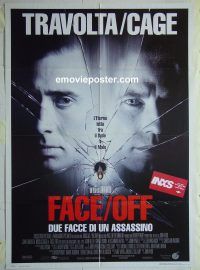 d373 FACE/OFF Italian one-panel movie poster '97 John Travolta, Cage