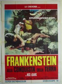 d379 FRANKENSTEIN CONQUERS THE WORLD Italian one-panel movie poster '66