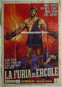 d380 FURY OF HERCULES Italian one-panel movie poster '61 Brad Harris