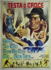 d381 GEORGE RAFT STORY Italian one-panel movie poster '61 Jayne Mansfield