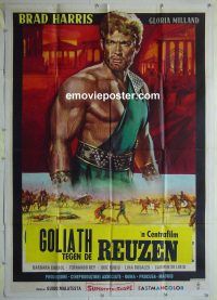 d385 GOLIATH AGAINST THE GIANTS Italian one-panel movie poster '63 Harris