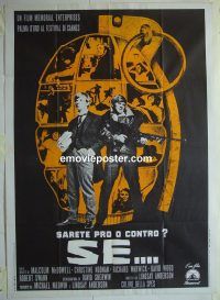 d391 IF Italian one-panel movie poster '69 Malcolm McDowell, Lindsay Anderson
