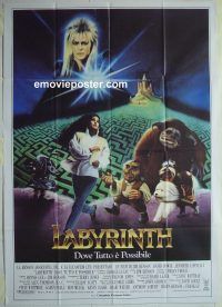 d401 LABYRINTH Italian one-panel movie poster '86 David Bowie, Jim Henson