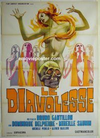 d410 MORGANE ET SES NYMPHES Italian one-panel movie poster '71 girl slaves!