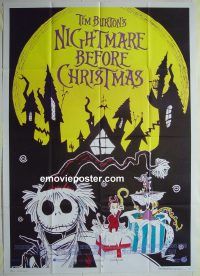 d413 NIGHTMARE BEFORE CHRISTMAS Italian one-panel movie poster '93 Tim Burton