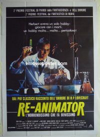 d423 RE-ANIMATOR Italian one-panel movie poster '85 great scientist image!