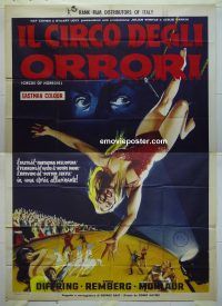 d316 CIRCUS OF HORRORS Italian two-panel movie poster '60 AIP, Anton Diffring